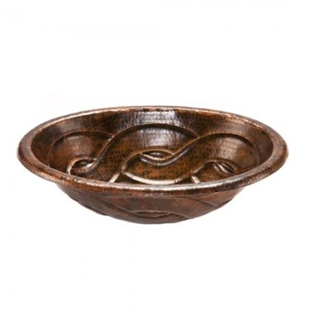Premier Copper Products Premier Copper Products LO19RBDDB 19 in. Oval Braid Self Rimming Hammered Copper Sink LO19RBDDB